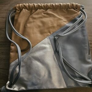 Stylish BP Brown and Gray Drawstring Bag